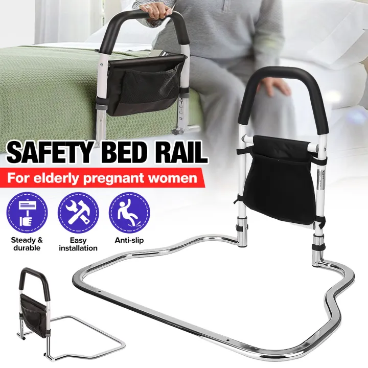 BVSOIVIA Height Adjustable Hand Bed Rail for Elderly Senior with Anchor