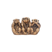 Sculpture Desktop Home Decoration FengShui Monkey Figurine See Hear Speak No Evil Three Monkey Statue Ornament Handmade Craft