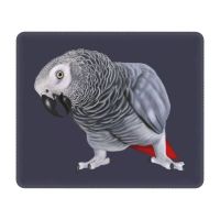 African Grey Parrot Computer Mouse Pad Soft Mousepad with Stitched Edges Anti-Slip Rubber Psittacine Bird Mouse Mat for Gaming