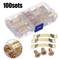 100 Sets Saw Tooth Picture Frame Hangers Hanging Photo Oil Painting Mirror Hooks Hardwood with Screws Sawtooth Hangers