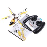 S107G S107G S107G เหลือง Syma W25เฮลิคอปเตอร์ควบคุมรีโมต3.5Ch อัลลอยคอปเตอร์ในตัวเครื่องบินไจโรป้องกันฤดูใบไม้ร่วงสำหรับเด็กสะท้อนแสงของขวัญเฮลิคอปเตอร์ของเล่นขนาดเล็ก