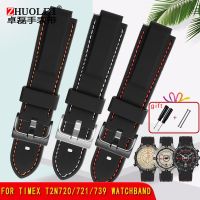 For Mens Timex E-Tide Compass T2N720 T2N721 TW2T76300 Waterproof Soft Silicone Rubber Watchband  Strap With Tools Screw Pins