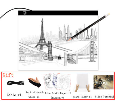 A3 / A4 / A5 แท็บเล็ตกราฟฟิคการวาดภาพ LED Light Box กระดานคัดลอกภาพวาดการเขียนแท็บเล็ตLight Pad สำหรับการวาดรอยสักสตรีมมิ่งการร่างภาพเคลื่อนไหว