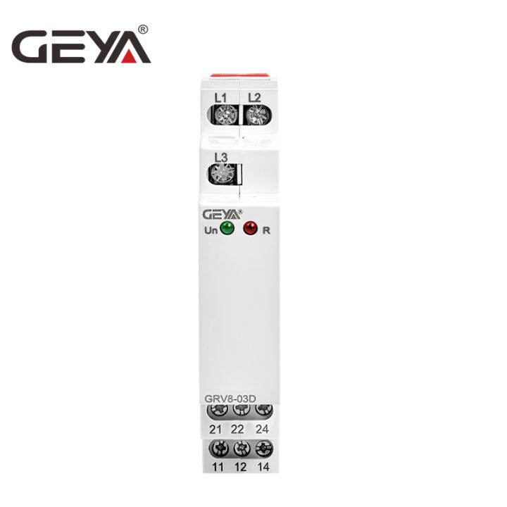 จัดส่งฟรี-geya-grv8-03การตรวจสอบแรงดันไฟฟ้ารีเลย์เฟสลำดับและเฟสป้องกันความล้มเหลวรีเลย์8a-10a-1spdt-2spdt