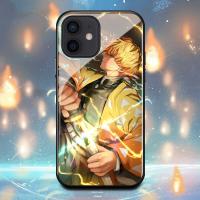 [Hot K] เคสโทรศัพท์ดาบพิฆาตอสูร Zenitsu สำหรับ Iphone 14 13 12 11Pro 13 12Mini X XR XS Max 6S 7 8 14 Plus ฝาครอบกระจกเทมเปอร์