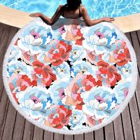 【DT】hot！ 2023 Newest Beach Shawl Fast Drying Gym Camping Big Round Flip-flop Printed