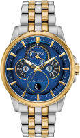 Citizen Mens Calendrier Eco-Drive Watch, Stainless Steel Two-Tone Bracelet, Blue Dial