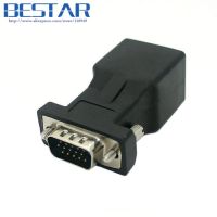 Extender VGA RGB HDB ตัวผู้15pin สายอะแดปเตอร์เชื่อมต่อ RJ45อะแดปเตอร์ CAT6สายเคเบิลเครือข่าย Cat6แลน