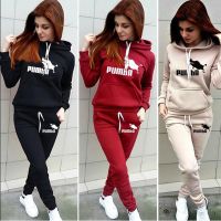 Spring Autumn Women Tracksuits 2 Piece Set Hoodies Pants Printed Sportswear Suits Thicken Warm Ladies Girls Jogging Hoodie Sets