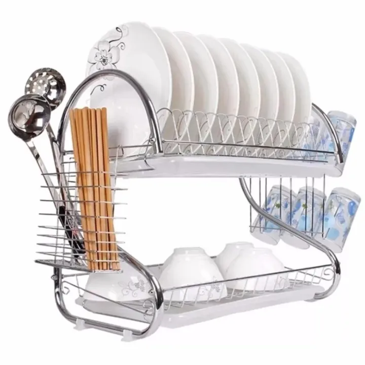 RDGT 2 Layer Stainless Dish Drainer Rack | Lazada PH