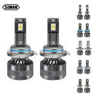 SOMAN หลอดไฟไฟหน้ารถมอเตอร์ไซค์แบบ LED K10ขาตั้งกล้อง12000LM หลอดไฟไฟหน้าสำหรับเปลี่ยน6500K 120W,หลอดไฟ300% สว่างขึ้นพร้อมพัดลมปลั๊กแอนด์เพลย์แพ็ค2ชิ้น