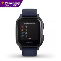 GARMIN สมาร์ทวอทช์ (37mm, ตัวเรือนสีดำ, สายสี Navy) รุ่น Venu SQ Music Edition