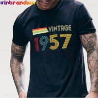 Vintage 1957 Classic T-Shirt Men Short Sleeve Tees Anniversary Gifts Tops Father 64Th Birthday Gifts Tee Shirts Hombre Camisetas