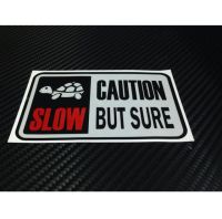 สติ๊กเกอร์ตัดคอม สะท้อนแสง 3M แท้ ลาย เต่า CAUTION SLOW BUT SURE TURTLE ช้าแต่ชัวร์ sticker แต่งรถ ติดรถ สติกเกอร์ ติดท้ายรถ