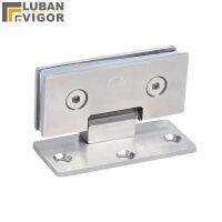 Small stainless steel glass door hinge bathroom folder shower door hinges 90 degree single side strong for 6-10mm glass