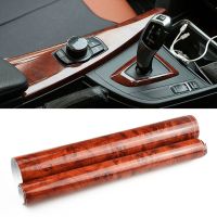 High Glossy Wood Grain Textured Vinyl Sticker Car Wrap Film Car Internal Stickers DIY Furniture Wood Grain Film Bumper Stickers Decals Magnets