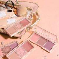 EBO จานบลัชออนสีชานมพร้อมการแต่งหน้า3สีธรรมชาติที่ทำให้หน้ากระจ่างใสสำหรับงานเลี้ยงประจำวัน