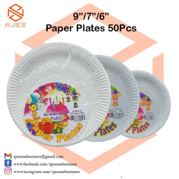 10pcs Disposable Paper Plate Plain Color Paper Plate 7inch&9inch