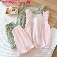 กางเกงขาสั้น Asdsadsaaff Fato De Pijama Japonês Feminino การ์ตูนปิดทึบ Roupas Finas Para Casa Crepe Simpleles Algodão Novo Verão 2023 2 Peças