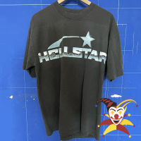 ล้างสีเทา Hellstar สตูดิโอโลหะสแตนเลสเสื้อยืดผู้ชายผู้หญิงสีดำยอดประเดิมเสื้อยืด