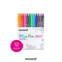 Monami ปากกาสีน้ำ รุ่น Plus Pen 3000 ชุด 12 สี