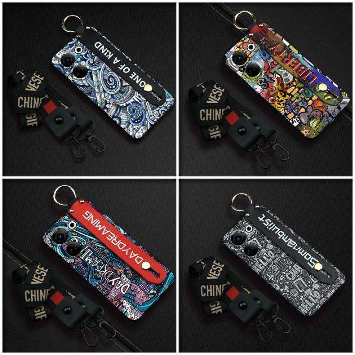 cartoon-wrist-strap-phone-case-for-tecno-camon20-pro-4g-ck7n-tpu-dirt-resistant-original-graffiti-cover-wristband-cute