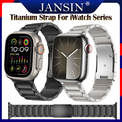 Titanium สาย สำหรับ Apple watch Ultra 2 49mm สายนาฬิกาข้อมือสแตนเลส สำหรับ iWatch Series 9 8 SE 2 6 5 4 44mm 40mm 41mm 45mm 42mm 38mm สายโลหะ