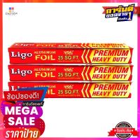 ลิโก้ อะลูมิเนียมฟอยล์ 12 นิ้ว x 25 ตารางฟุต x 3 กล่องLigo Aluminum Foil Wrap 12" x 25 sq.ft x 3 Packs