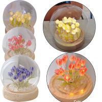 LED Tulip Table Lamp DIY Handmade Night Light Simulation Flower Atmosphere Desk Light Romantic Flower Gift Cafe Home Decor Night Lights