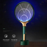 2 In 1 LED Household Electric Mosquito Swatter 1200mAh USB 3000V Silent Anti Fly Bug Zapper Killer Trap Anti-Insect Racket Pest