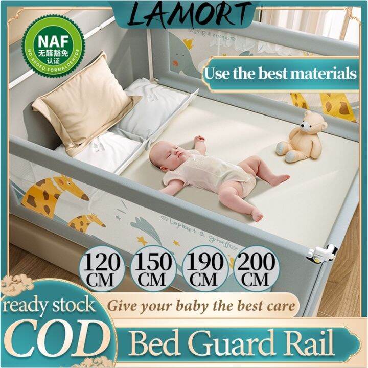 【COD】 Baby Bed Fence baby bed guardrail Rail Guard Vertical Lift