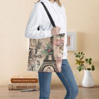 [กระเป๋าแฟชั่นร้อน688] Bolso De Mano Plegable Con Disño De Torre สำหรับผู้หญิง Bolsa De Gran Capacalmacenamiento De Hombro Viaje Playa Universidad