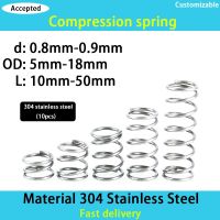 304 Stainless Steel Spring Compression Spring Wire Diameter 0.8mm-0.9mm Outer Diameter 5mm-18mm (10pcs) Coil Springs