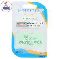 Ortho Wax Mint (Dr. phillips) ขี้ผึ้งสำหรับคนจัดฟันกลิ่นมิ้นท์ ป้องกันการระคายเคือง การบาดเนื้อเยื่อในช่องปาก (1 Pack=2 กล่อง)