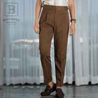 กางเกงเอวสูง ขาเต่อ เข็มขัดคู่ Double Belt Trouser