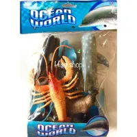 OCEAN WORLD SEA FISHS MODEL TOY โมเดลสัตว์น้ำ โมเดลปลาฉลาม สัตว์ทะเล แพคถุง งานเกรดดี