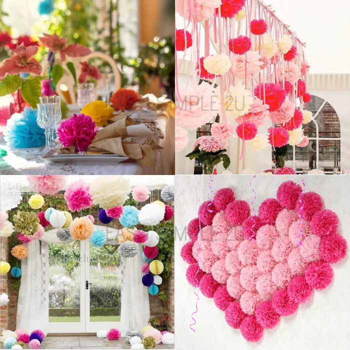 1Pc 30CM Paper Flower Ball Wedding Birthday Hanging Decoration