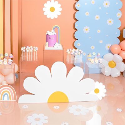 1pc Daisy Flowers Cutout Daisy Theme Party Decoration Backdrop Boho Baby Shower Girls Birthday Party Wedding DIY Decor Cardboard