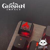 Keycaps Keycaps แบบกำหนดเอง Genshin Impact Elements/Visions V2-Keycaps ช่างฝีมือ (สีดำ)