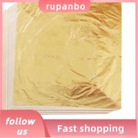 RUPANBO039392692 200ชิ้นแผ่นใบไม้เทียมสีทองทอง5.5 "X 5.5" งานจิตรกรรมศิลปะ DIY