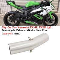 Slip On For Kawasaki Ninja ZX6R ZX-6R 636 Motorcycle Exhaust Escape  Modified Middle Link Pipe Moto Muffler 2009 - 2022 Years Haberdashery