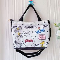 [ความหรูหรา] Snoopy Casual Cute Girls Messenger Bag Canvas Tote Bag Cartoon Shoulder Bag Handbag