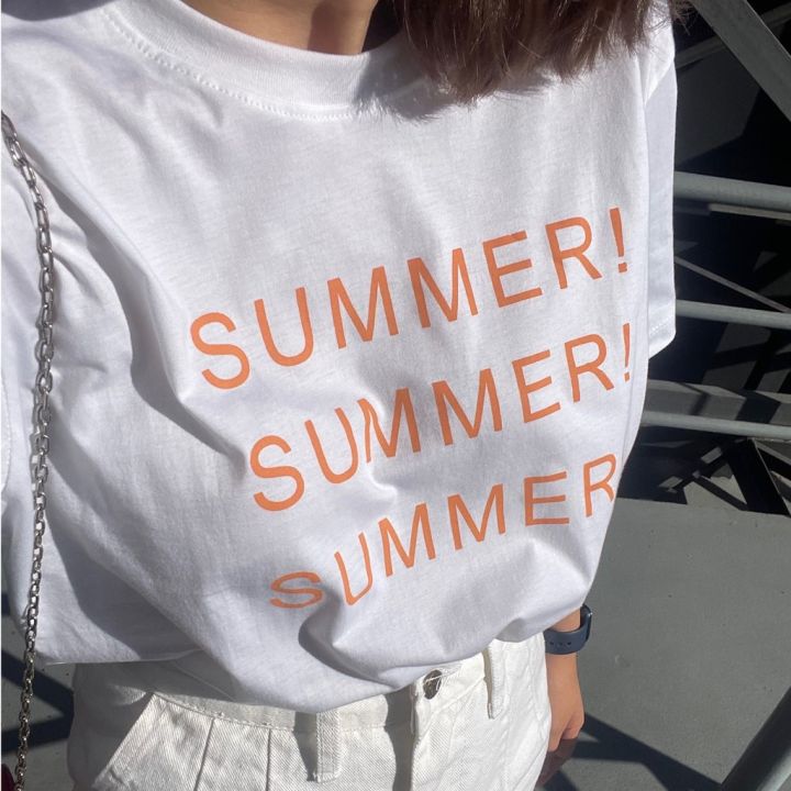 summer-shirt-เสื้อยืดคอกลม-เสื้อยืดพิมพ์ลาย-เสื้อยืดสกรีนคำ-เสื้อยืดมินิมอล-เสื้อยืดสีขาว-เสื้อยืดโอเวอร์ไซส์
