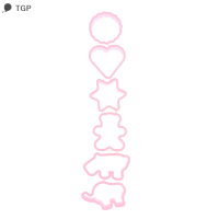 ? TGP 6pcs Cookie cutters การ์ตูนสัตว์รูปร่าง DIY บิสกิตแม่พิมพ์ทำด้วยมือ