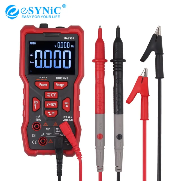 eSYNIC True RMS Digital Multimeter Intelligent Button Multimeter 9999 ...