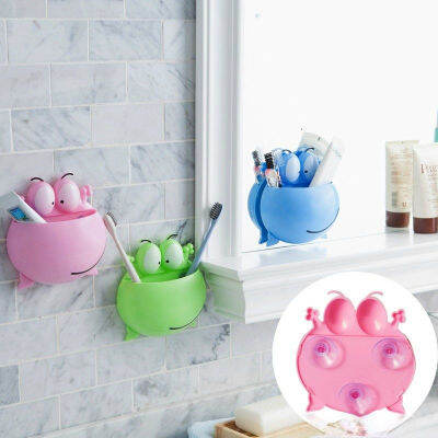 [ จัดส่งด่วน ]Frogs Cute Cartoon Home Bathroom Toothbrush Holder Wall