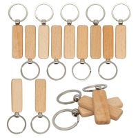 Wood Engraving Blanks Rectangle Blank Wooden Key Chain Wood Blanks for Keychains 20 Pack