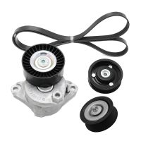 Engine Drive Belt Tensioner Assembly &amp; 2 Idler Pulleys &amp; Belt for Mercedes-Benz M272 M273 2722000270+1419+1019+6Pk2404