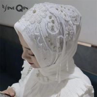 【YF】 Muslim Women Shawl Headscarf Freeshipping Lace Summer Malaysia Chiffon Scarf  Hat Prayer Kufi Saudi Arabia Headwraps