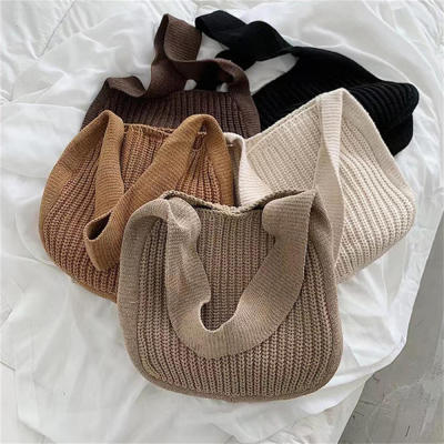 Stylish Shoulder Bags Woven Handbags Weave Shopping Bags Knitted Handbags Large Capacity Handbags